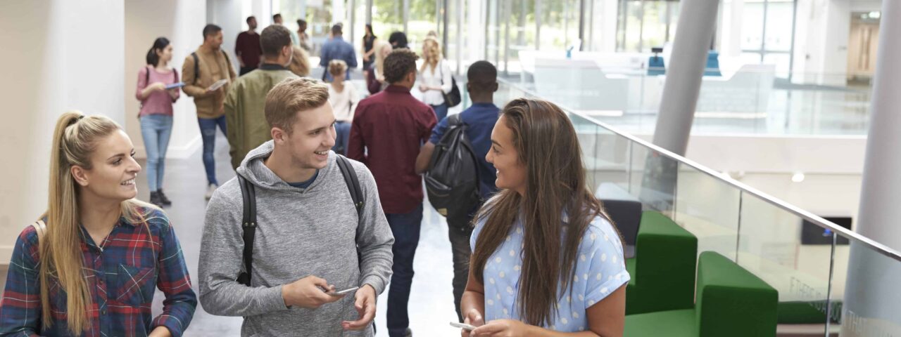 A group of students having a conversation