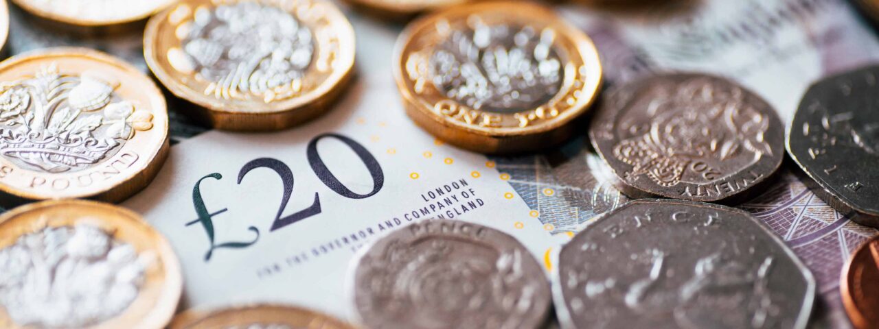 A photo of British money