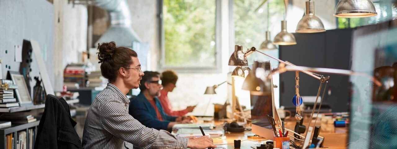 Professional designer working and using a computer