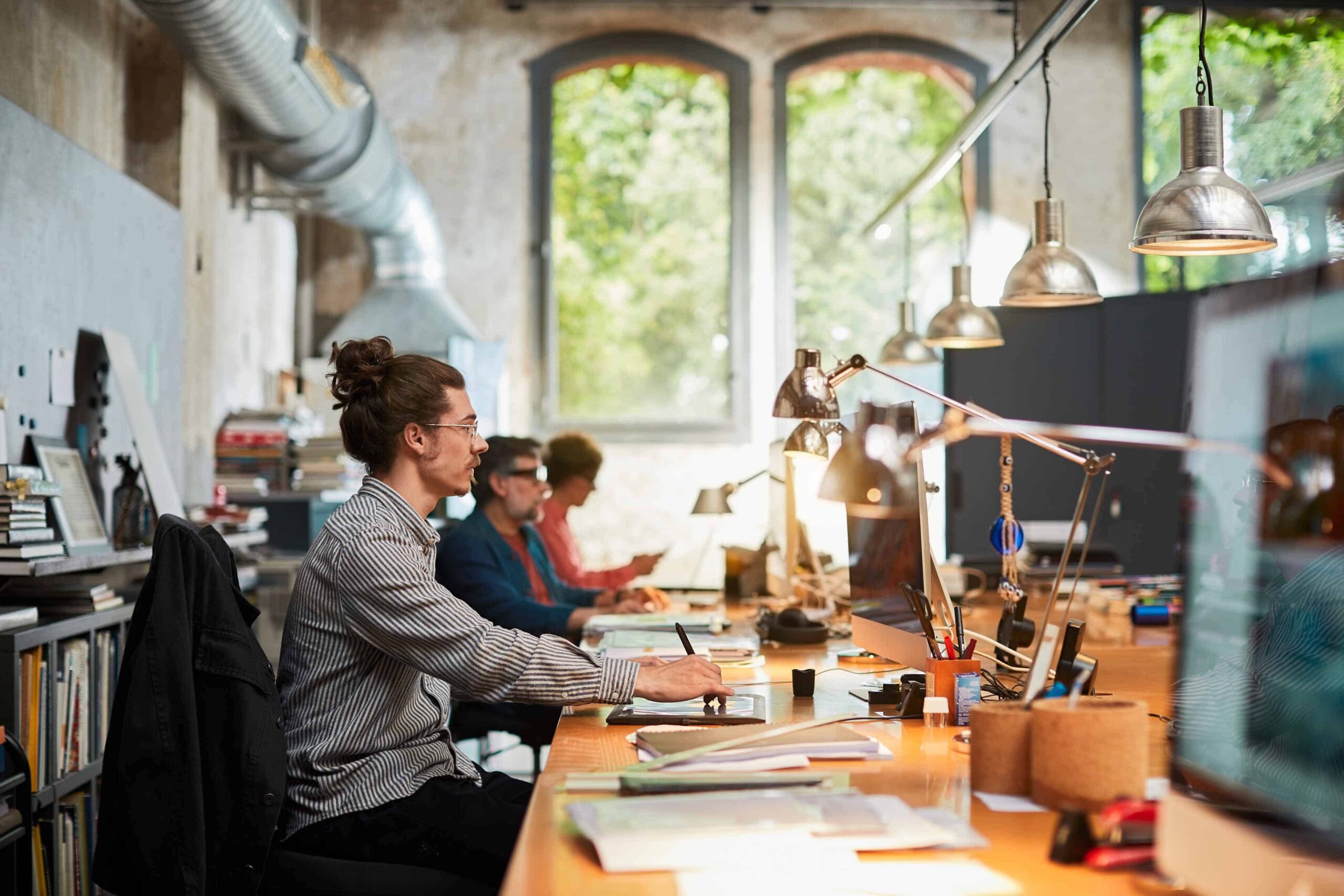 Professional designer working and using a computer