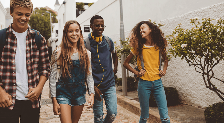 A group of students having a conversation