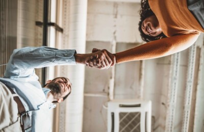 Two people shaking hands