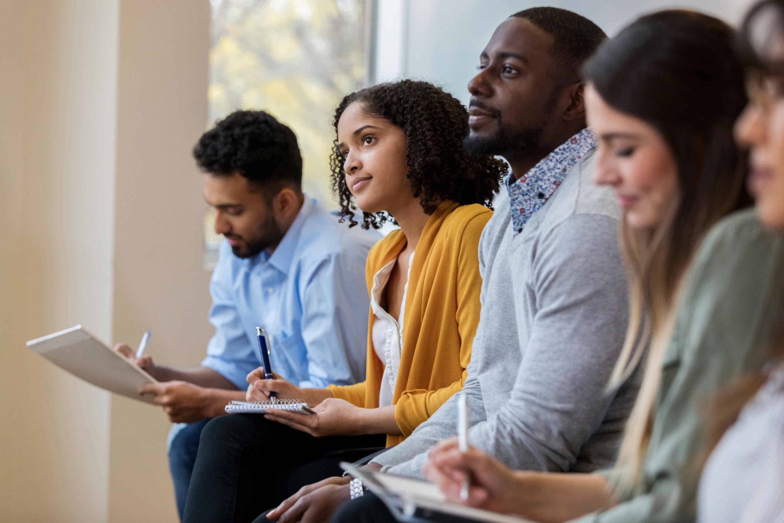 Group of business people concentrate during training class