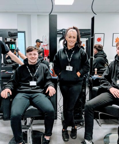 Students in the hair salon