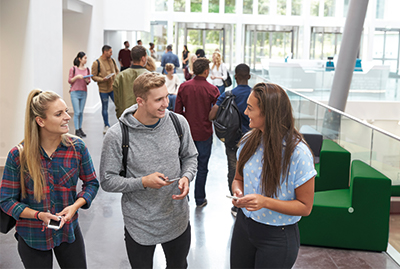 Students having a conversation