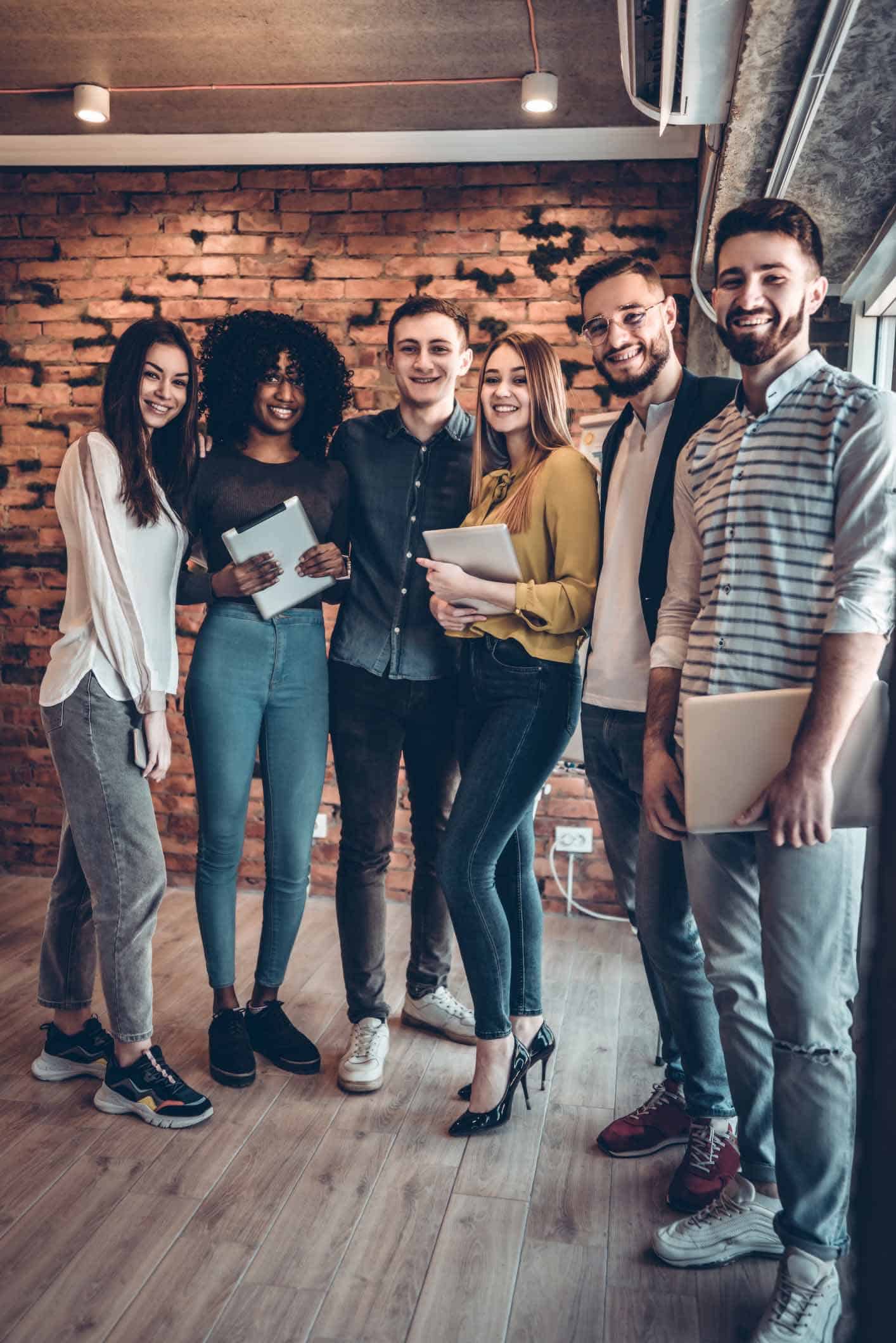 a group of students standing together