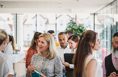 a group of colleagues having a conversation