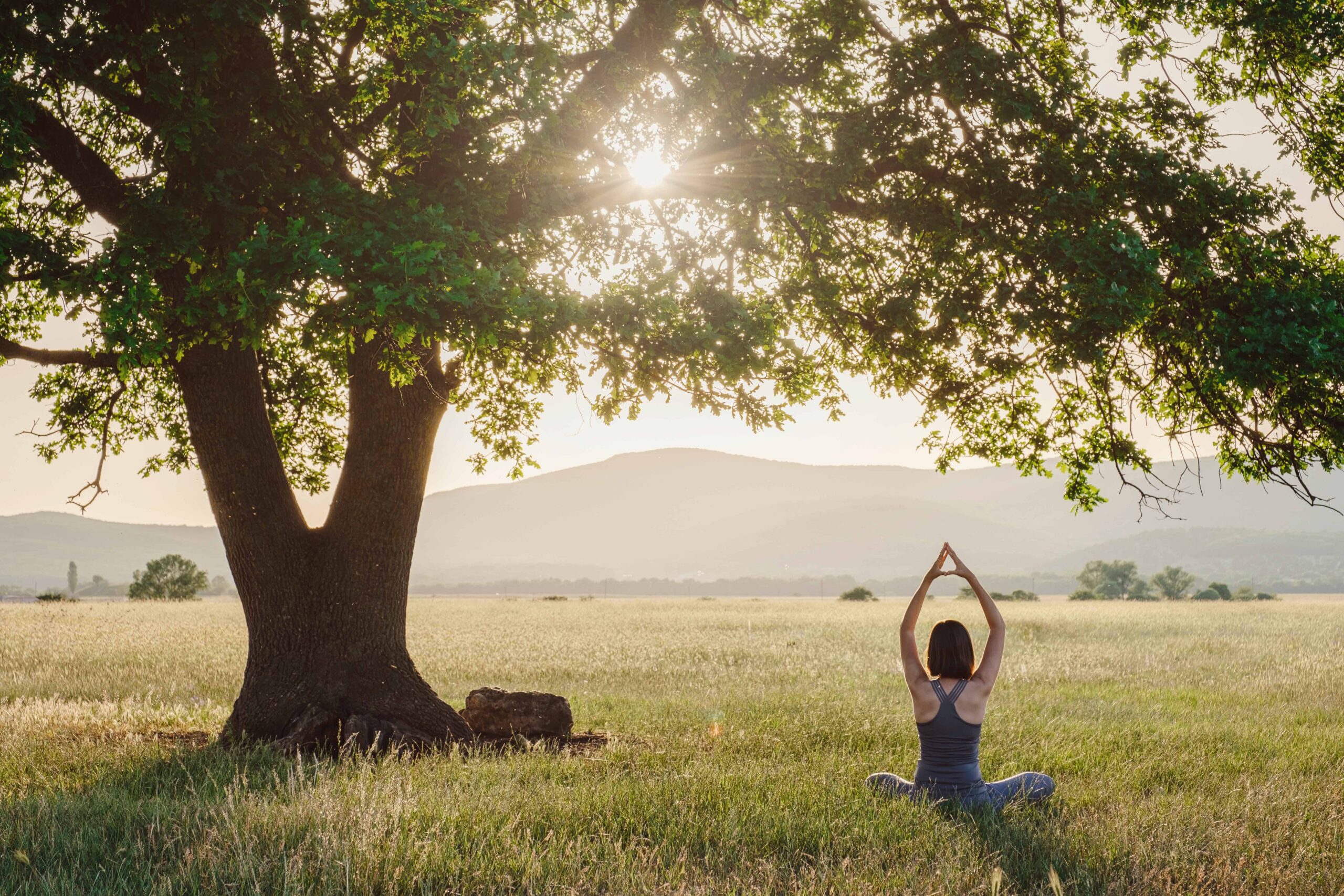 Woman practising yoga