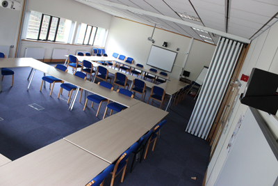 An image of a classroom that is available to hire