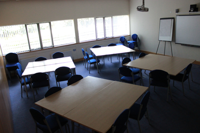 An image of a classroom that is available to hire