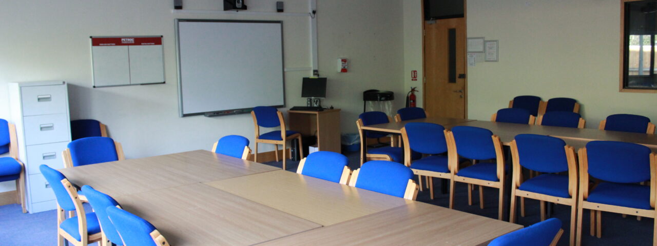 An image of a classroom that is available to hire