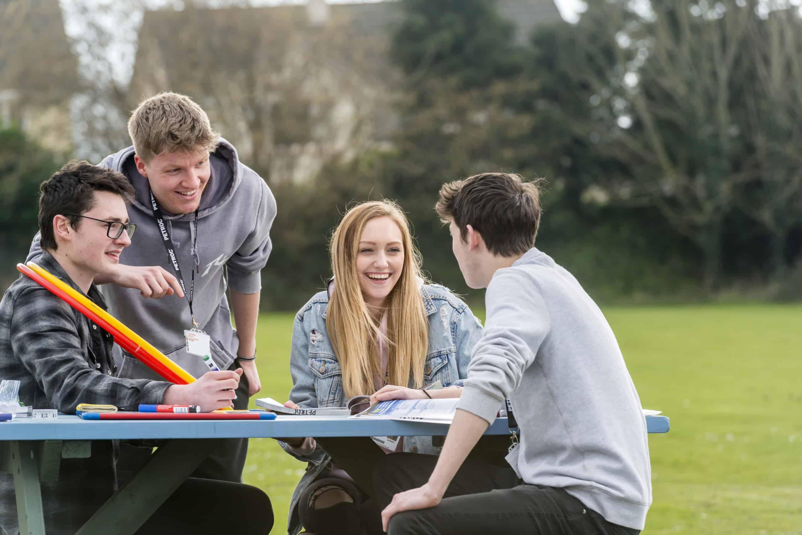 Petroc Students having a conversation