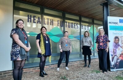 Staff members attend the opening of the Health Futures Hub