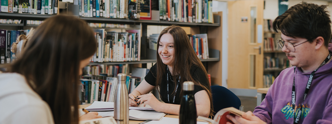 Students in library