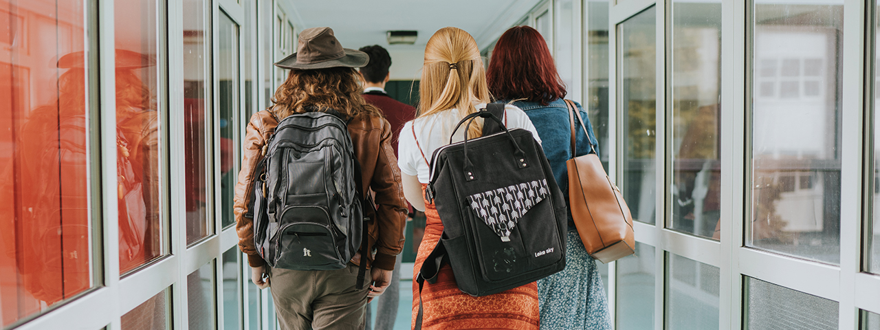 students on campus