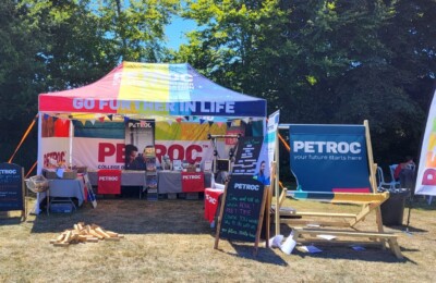 An image of the Petroc show stand at the North Devon Homes Summer Fayre