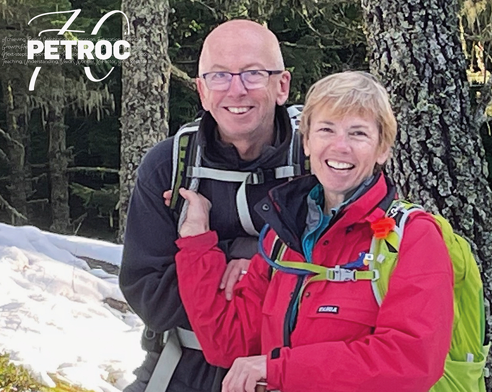 Richard Edwards and his wife in the snow in Canada