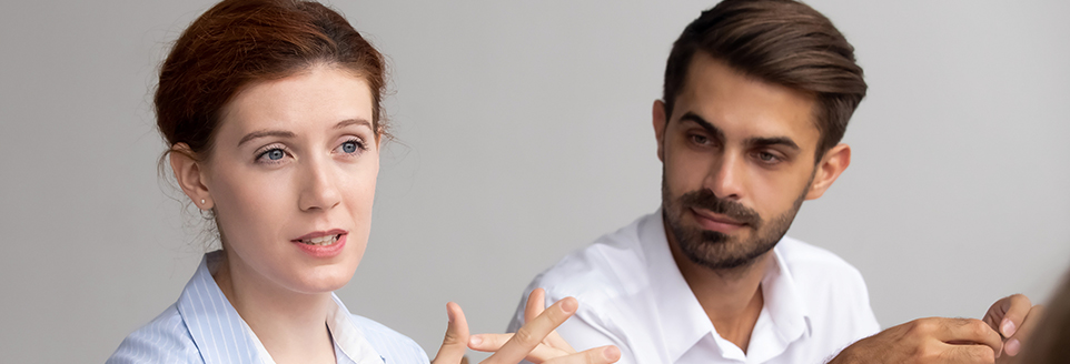 Confident Female Leader Speak At Group Training Explain Corporate Strategy BOARD VACANCIES