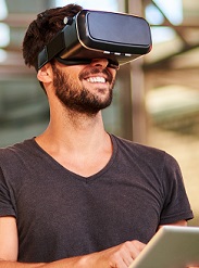 Man wearing VR Headset