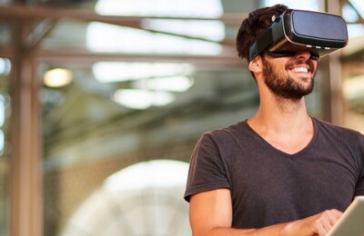 Man wearing VR headset