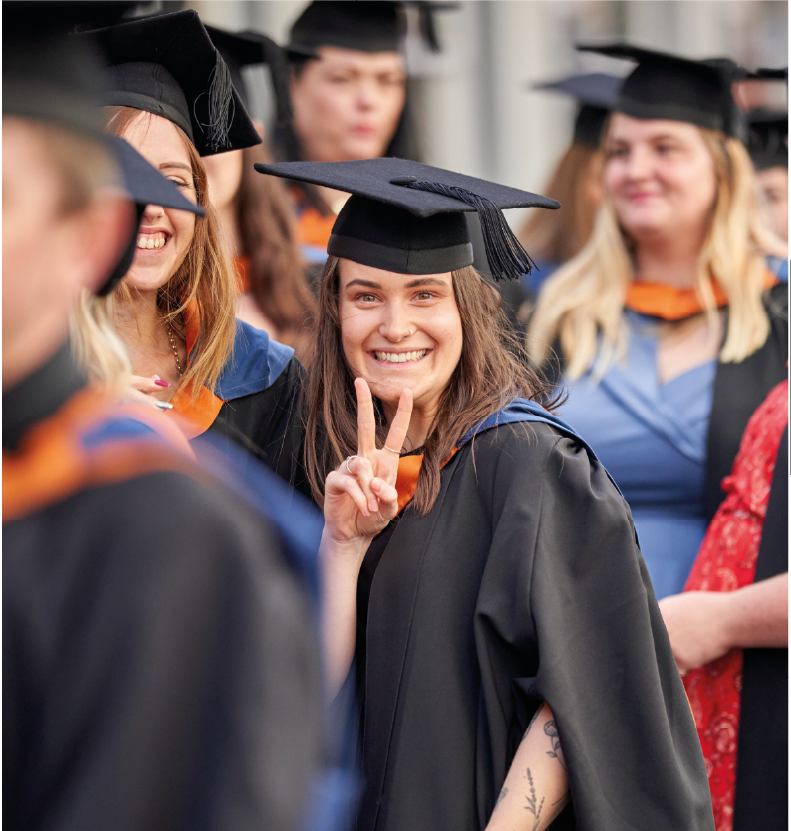 Graduates lining up ready to receive their awards