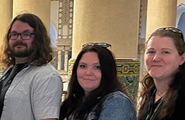 A group of University Centre students inside a Moroccan building