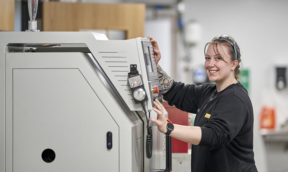 Petroc Students Engineering student with some machinery